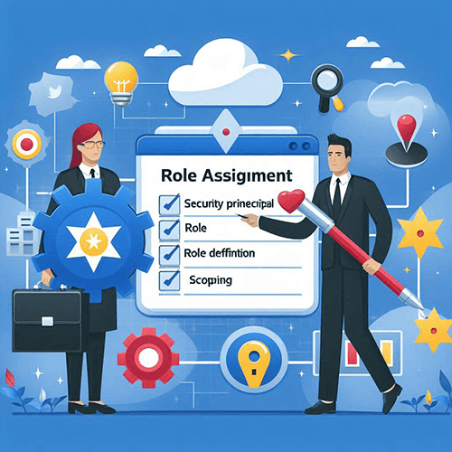 How Role Assignment works in Azure – Security principal, Role definition, Role assignment, Scoping